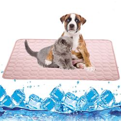 Eveltek Hund Køling Mat Sommer Ice Silk Pet Cool Bed Hunde Katte Kennel Pad Pink 60x50cm