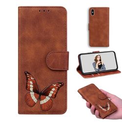 Etui til Iphone X / Xs Butterfly Cover Premium Læder Magnetisk- Pink Brown