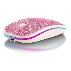 Rhinestone Crystal Ladattava Langaton Dual Mode 2in1 Bluetooth-yhteensopiva 5.0 + 2.4gHz 1600dpi Led Hiiri Optinen Hiiret kannettava tietokone Pc L...