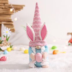 Kiko Påske Bunny Plys Toyeaster Æg Bløde søde gaver til piger Kids Family Kanin Simulation Udstoppede Dyr Doll Home Decor LYSERØD HAT