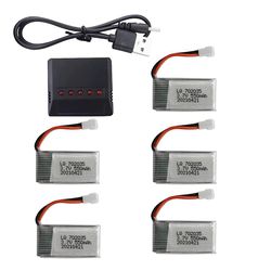 5 I 1 Lader Med 5x 3.7v 550mah Li-po Batterier & Usb Kabel For Syma Q11 H99w