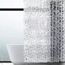 Kylpyhuoneen suihkuverho Muotinkestävä vedenpitävä EVA-kylpyverhot, homeenkestävä Kestävä raskas suihkuverho Vuori magneeteilla ja koukuilla