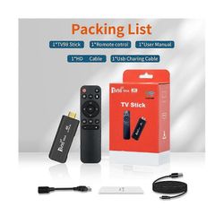 TV Stick Rockchip 3228A -Core Android 12.1 TV BOX 2.4G Wifi 1GB 8GB 4K Smart Player TVBox Dongle Se Musta
