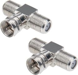 TCGG-koaksiaalikaapelin jakaja, TV-jakaja 2 in 1 ulos 2-pakkaus F-tyyppi RG6 uros - 2 f naaras 3-suuntainen kaapelinjakaja koaksiaali T-liitinsovit...