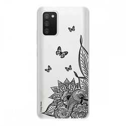 Crazy Kase Cover Til Samsung Galaxy A02s Soft Silicone 1 Mm, Mandala Flower og Butterfly Black
