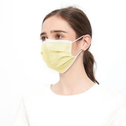 100PCS Engangsmaske Ikke medicinsk kirurgisk 3 Ply Earloop Ansigtsmasker (gul)