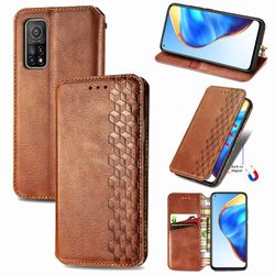 Kompatibel med Xiaomi Mi 10t / Mi 10t Pro Flip Case Etui Vintage Wallet Flip Cover med magnetisk lukning Coque - Blå brun