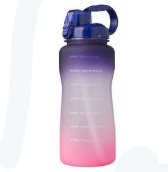 Lauwodun 2.2l Gradient Color Høj temperatur resistente Plastic Cup Straw Bounce Fitness Udendørs Sport Stor kapacitet Vandflaske lilla til pink