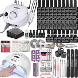 35000rpm Kynsitaidesarja 120w / 54w Led-kynsilampulla 40/30/20/10 Värit Uv Kiillotusgeeli Kiillotus Kynsien Art Kit