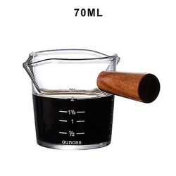 70/75ml varmebestandig glass espresso målebeger dobbel munn glass melkekanne med tre håndtak glass skala måle krus