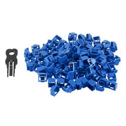 100kpl sinistä Rj45-porttia Ethernet Lan Hub pölysuojansuoja Plug Cap Blockout Protector omalla