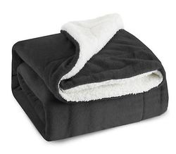 Handuo Lam Uldne Tæppe Dobbeltsidet Velvet Bed Blanket Microfiber Fluffy tæppe til seng eller sofa sort 127*152cm