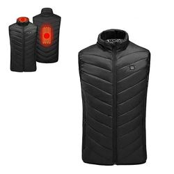 Lauwodun Electric Vest To zoner Intelligent Opvarmning Mænd og kvinder Opvarmning Tøj Konstant temperatur Full Body Undershirt - Sort 5XL