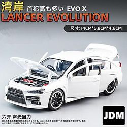 1:32 Mitsubishi Lancer Evo X 10 legering bilmodel trykstøbt Meta Hvid