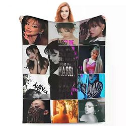 Kerota Vintage Ayliva Collage Merchandise Blanket Fleece Vuodevaatteet Liebe Tour 2024 Throw Blankets Kodikas Erittäin pehmeä makuuhuoneen mattokap...