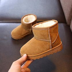 Shoes Baby Kids Short Boots Boys Sko Høst Vinter Barn Støvler Mote Toddler Girls Støvler Støvler Støvler Kids Snow Sko 22-28 Brun A 24(15cm)