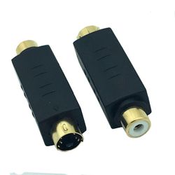 S-Video uros-RCA-naaraskomposiittivideolaitteen pistokemuunnin, Mini Din 4 PIN-liittimen laajennus musta
