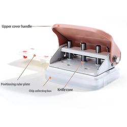 Kw trio 3-reikäinen paperireikärei'itys kädessä pidettävä metallireikä yhteensopiva A5 valkoinen