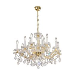 Kolarz Maria Classic Crystal 12 Arm Lysekrone Poleret Guld, 12x E14