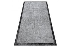 RugsX TÆPPE SIZAL FLOORLUX 20401 Ramme sølv / sort grå 240x330 cm