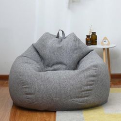 Erittäin suuret säkkituolit Sohvasohvan päällinen Sisätilojen laiska lepotuoli aikuisille lapsille (ilman täyteaineita) Harmaa 90 * 110cm