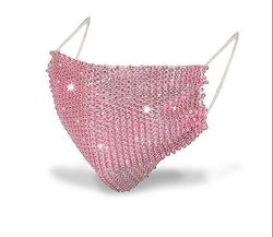 Kvinder's ansigtsmaske med Rhinestones Pink