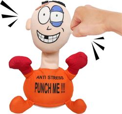 Ubiuo Funny Punch Me Screaming Doll,Anti-Stress Punch me Doll,Nyrkkeilylelu Creative Vent Screaming Doll,Työpöydän interaktiiviset lelut, joissa on...
