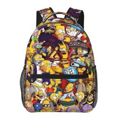 Reppu YL244 Simpsonit Kannettava tietokone Reppu Matka Vaellusreppu Muoti Rento Koululaukku Kirjalaukku Painettu Olkalaukku Aikuisille Lapsille244 ...