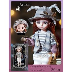 Lauwodun 12 Stjernetegn Dukker Piger Simulation Princess Store Doll Legetøj Gaveæske Vædderen