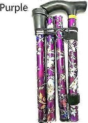 Taitettava kävelykeppi, säädettävä alumiininen kukkakävelykeppi vaellukseen, retkeilyyn, kestävä liikkuvuus Aid_JKI10 Violetti