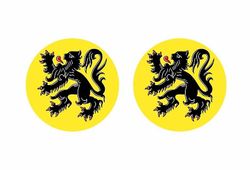 akachafactory 2x tarra pyöreä cocarde lippu flanders Belgian