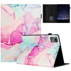 Lenovo Tab M11 / Xiaoxin Pad 11 2024 -kotelolle marmorinahkainen suojaava tabletin kansi automaattinen herätysuni Vaaleanpunainen