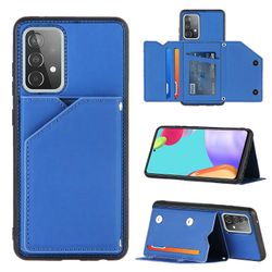 Gangxun Sag Til Samsung Galaxy A52 5g/4g Vintage Cuir Cover Læderetui Kofanger - Bleu