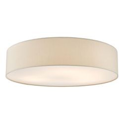 Dar Lighting Cierro 6 Light Flush Light Taupe Cylindrisk diffusor 80cm