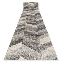 Dywany Łuszczów Runner FEEL 5673/16811 HERRINGBONE grå / antracit / fløde 120 cm 120x810 cm