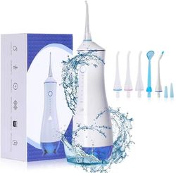 AIR Vand flosser til tænder 320ml trådløs oral vandingsmaskine med 6 tilstande og 6 Jet Tips (Blå)