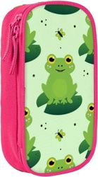 Kerota FS307 Cute Frogs vetoketjullinen penaali Suurikapasiteettinen paperitavaralaukku, joka sopii koulun toimistopojille ja tytöille VÄRI One Size