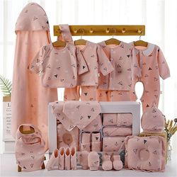 Jying Baby Boy Girl 18/22 Stk Tøj Suit Baby Gave Pure Bomuld 0-12 måneder efterår og vinter Kids Tøj Unisex Uden Box Pink 22pcs-warm