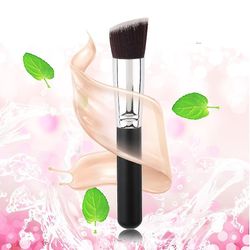 Ny flad vinklet pulver Foundation Makeup Kosmetisk Face Fiber Brush Tool