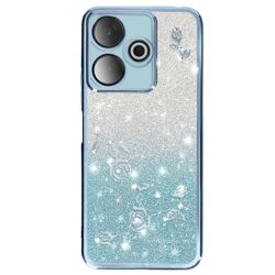 Avizar Kotelo Redmi 13 Blue Floral ja Strass silikonisuoja Bleu Pâle
