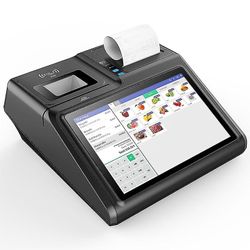 10.1 tommers Android Pos Terl med 80mm skriver / NFC / VFD-skjerm for matkasseapparat QR-kode-msr