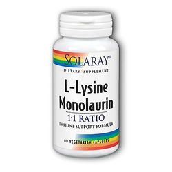 Solaray L-Lysine Monolaurin 1:1 Forhold, 60 Caps (Pakke med 1)