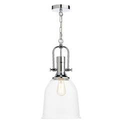 Dar Lighting Nolan Dome Vedhæng Lyspoleret Krom, Klar, 1x E27