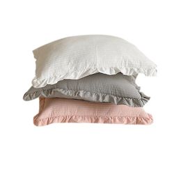 Yunshu Chiffon garn bløde pudebetræk sæt 2stk 48x74cm pudebetræk hvid
