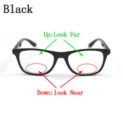 Mors dag gave retro kvinder bifokaler læsebriller forstørrelsesglas mænd dobbelt Sort Up 1.50 Down 3.0