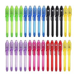 30kpl näkymättömiä mustekyniä UV-valoisilla juhlapussin täyteaineilla pojille ja tytöille, mustekynä lapsille Väri on sekoitettu valmiiksi