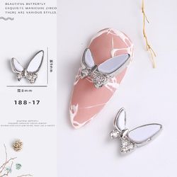 Manicure Zircon Pearl Shell Bow Star-moon Ultra Flash Light Luksus Nail Diamond Patch Sølvtøj 18817