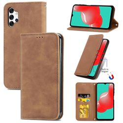 Gangxun Sag Til Samsung Galaxy A32 4g Magnetisk Lukning Læder Tegnebog Cover Housse Etui Shockproof - Marron