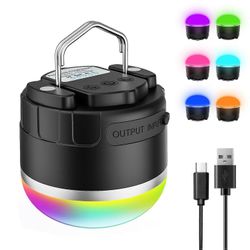 Ladattava LED-retkilyhty 1000LM, RGB-värillinen telttavalo, vedenpitävä IP65, kannettava ulkovalaistus