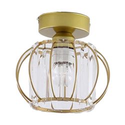 Moderne Crystal Ceiling Light Lamp Led Semi Flush Mount Anheng Light Gold